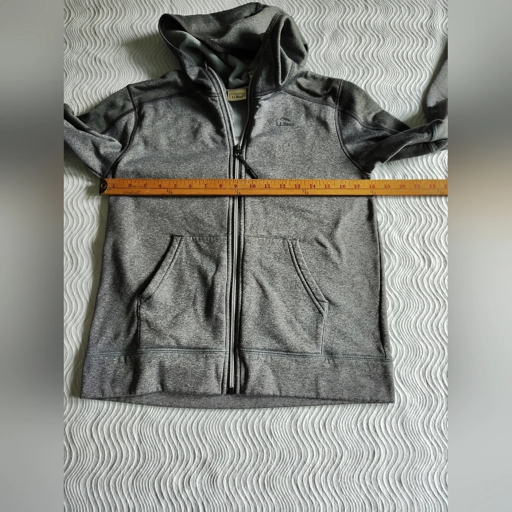 LL Bean Kids' Full-Zip Hoodie Sweatshirt Size Large L 14-16 Gray Fleece Interior